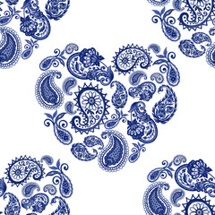 Damask Jacobean Paisley isolated background