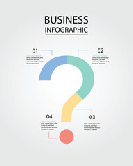 Business Infographic modern design template for banners and infographics for 4 question mark step 