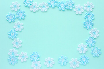 青いレースの背景