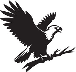 Obraz premium African Fish Eagle black and white vector design