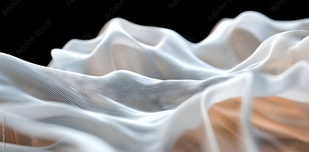 Poster the desert landscape in this abstract futuristic rendering has dark geometric patterns