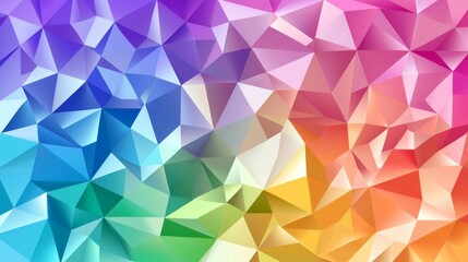 Obraz premium Design for pride month celebration with a polygonal geometric rainbow seamless pattern.