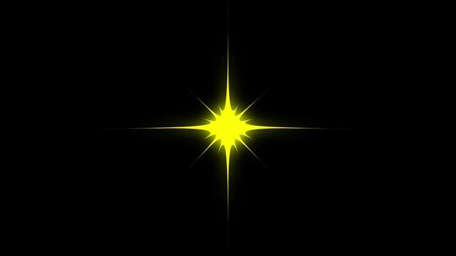 Twinkling star animation and black screen background Golden 4k twinkling star animation in alpha channel,