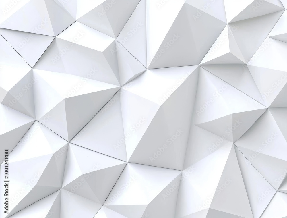 Poster background texture with white polygonal triangles. 3d rendering.