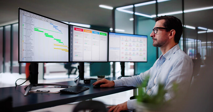 Business Schedule Calendar And Agenda Gantt