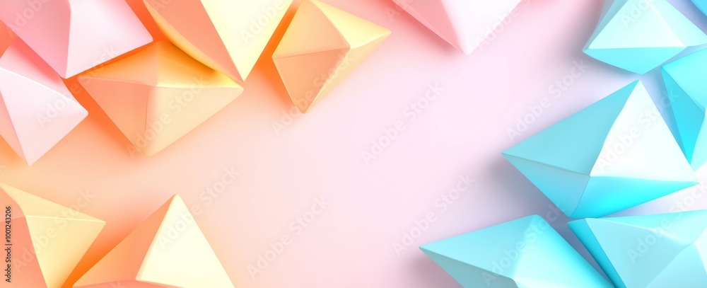 Poster in this abstract modern background, purple blue and orange colors are layered with contemporary tria