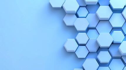 A hexagonally-tiled honeycomb background in light blue.