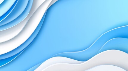 Fototapeta premium Paper style blue abstract background and texture design. Abstract waves and shapes.