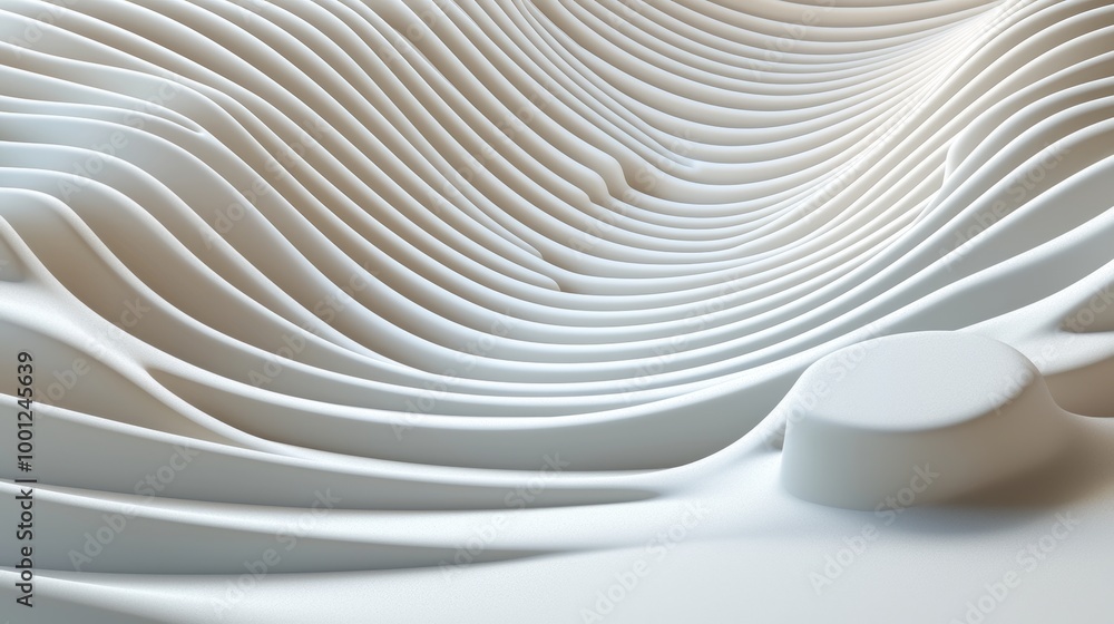 Poster design for displaying product. 3d rendering of a clear white horizon of imagination.