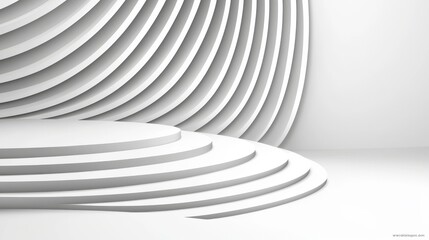 Obraz premium Abstract 3D White Abstract Background. Perspective Smooth Lines.