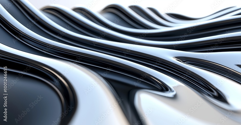 Poster an abstract background with a black technology wave and a digital computer network in black on a bla