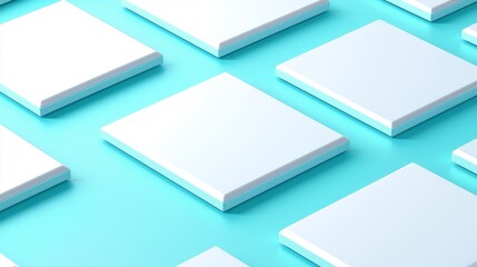Corporate abstract white square background design banner pattern presentation background web template. Material in white square shapes in random geometric pattern.