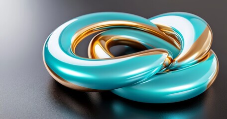 Fototapeta premium An abstract art render of a part of a surreal alien flower in curves wavy organic elegance biological lines in a transparent glowing metal material in blue and orange gradient colors on black.