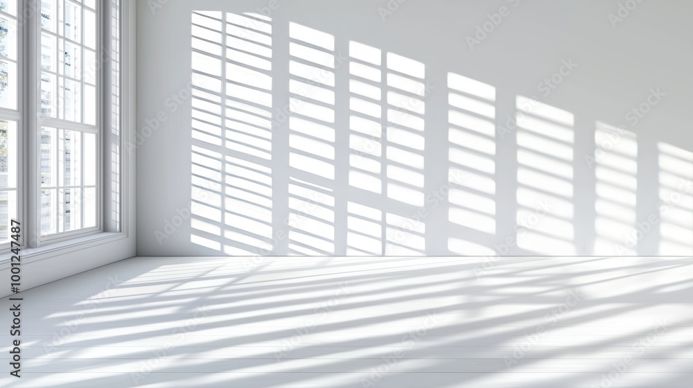 Poster an abstract background with sunlight and black shadow overlay from the window, designed for product 