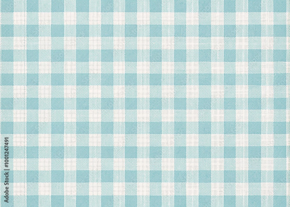 Poster soft, serene light blue gingham patterned background with subtle texture, ideal for adding a touch o