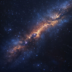 Obraz premium A hyper realistic and awe-inspiring starry sky with shimmering stars, swirling nebulas, and a distant Milky Way