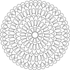 Mandala Adult Coloring Page Stress Free Relaxing Meditation Line Art