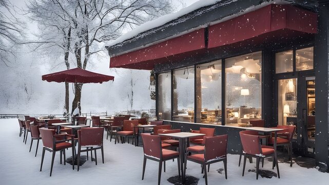 cafe with winter