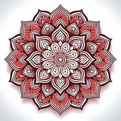 Mandala art design also called rangoli, decorative elements on white background