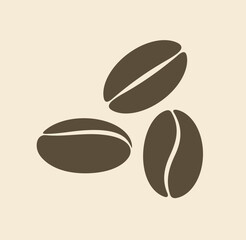 Fototapeta premium Coffee beans logo. Isolated coffe beans on white background