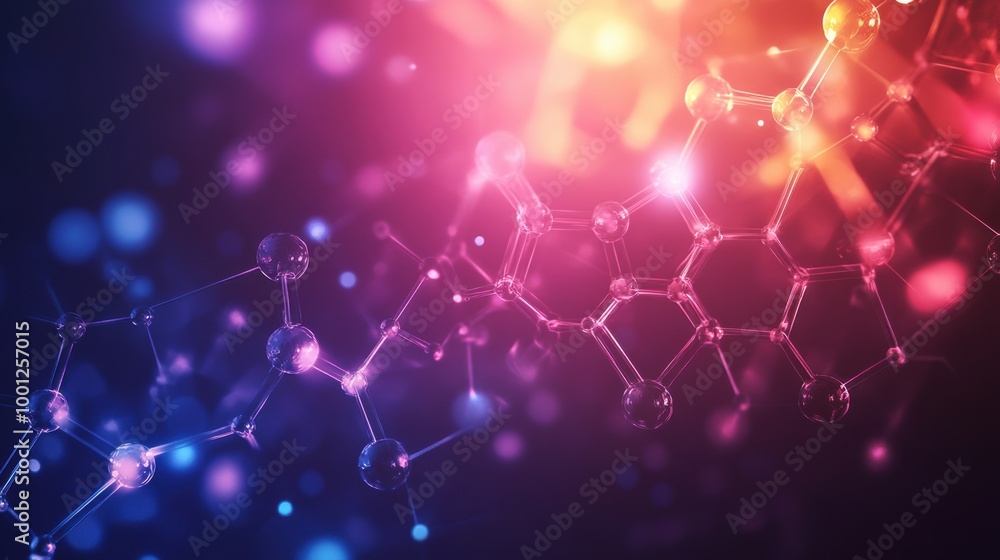 Leinwandbilder abstract background showcasing colorful molecules and chemical structures in a dynamic and vibrant d
