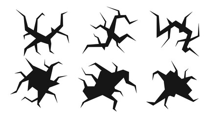 Simple ground crack wall set illustration