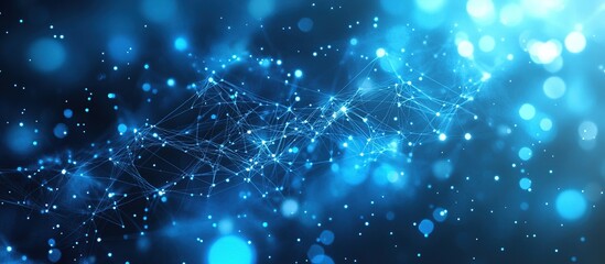 Abstract Blue Network with Bokeh