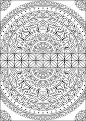Coloring book page. Colorless pattern with abstract elements.