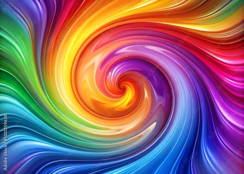 Poster vibrant abstract design featuring swirling shapes and colors blending seamlessly into a mesmerizing 