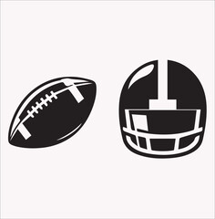 vector silhouette  American football on a white background