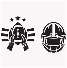 Fototapeta premium vector silhouette American football on a white background