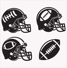 vector silhouette  American football on a white background