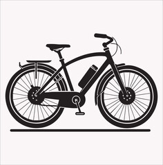 bicycle icon vector silhouette on a white background