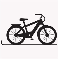 Fototapeta premium bicycle icon vector silhouette on a white background