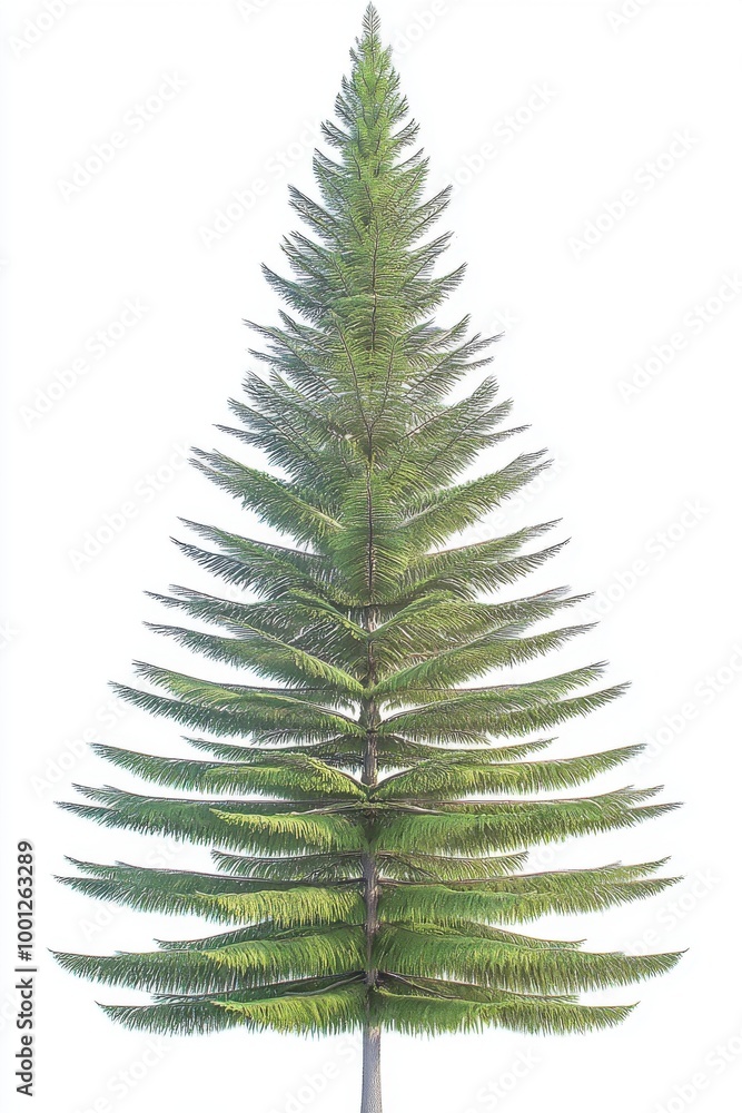 Poster isolated pine tree on white background in 3d view