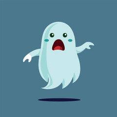 Cartoon Ghost Illustration for Halloween