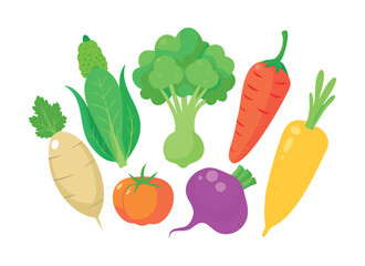 Adobe Illustrator ArtworkColorful Cartoon Vegetable Illustration for Healthy Eating and Nutrition
