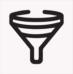 Funnel vector Filtering silhouette on a white background