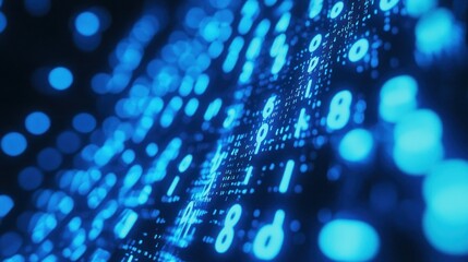 Abstract Digital Background with Blue Numbers