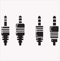 Audio Jack vector silhouette on a white background