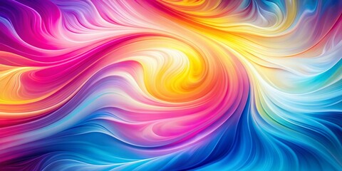 Obraz premium Vibrant, abstract swirls of pink, blue, and yellow hues create a dynamic, gradient-inspired background perfect for