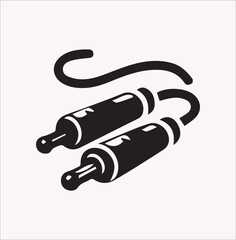 Audio Jack vector silhouette on a white background