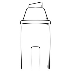 marker close up view illustration hand drawn outline vector