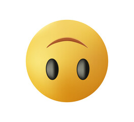 Emoticon Upside Down Face Emoji 3D style isolated on white background. Emoji UpsideDown Face Emoji vector 3D cartoon icon emoticon