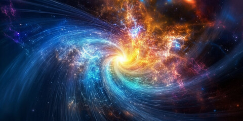 Obraz premium Vibrant Cosmic Vortex Swirling in Deep Space
