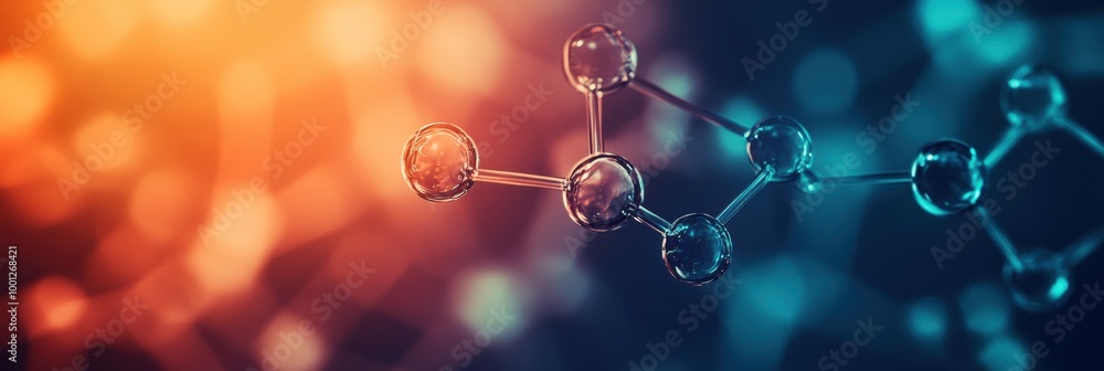 Fototapete Intricate abstract background showcasing molecular structures with vibrant colors and reflections in a scientific context. Generative AI