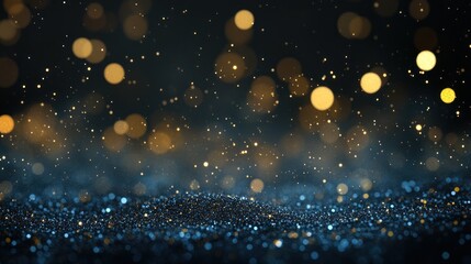 Obraz premium Sparkling Blue Glitter with Bokeh Lights