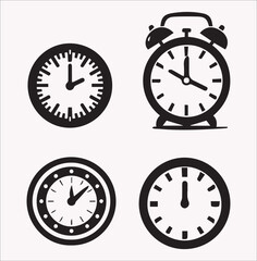 stopwatch vector silhouette on a white background