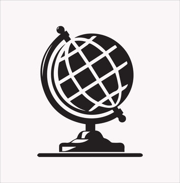 recommend clip art: Globe world  on a stand vector silhouette on a white background