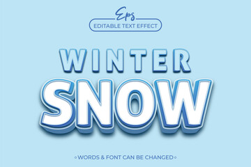 Winter snow editable text effect template